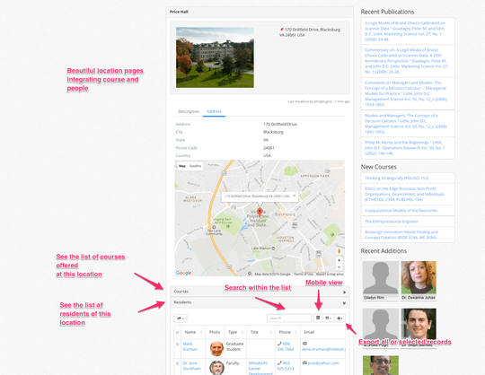 Campus Directory Pro WordPress plugin offers individual pages per location Campus Directory Pro WordPress plugin offers individual pages per location