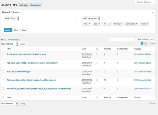 WP Ticket WordPress plugin - Create To-Do Lists WP Ticket WordPress plugin - Create To-Do Lists