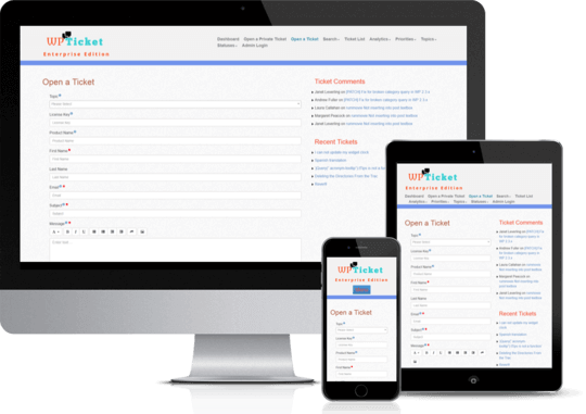 WP Ticket provides excellent support for all devices on major browsers. WP Ticket provides excellent support for all devices on major browsers.