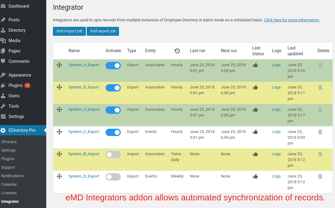 EMD Integrator addon can sync from any source using JSON files